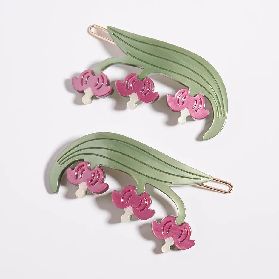 Bleeding Heart Barrette Set