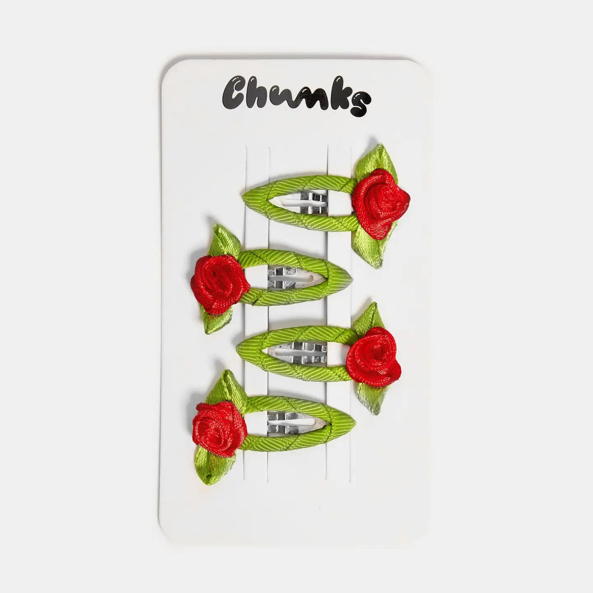 Rosette Snap Clips in Red