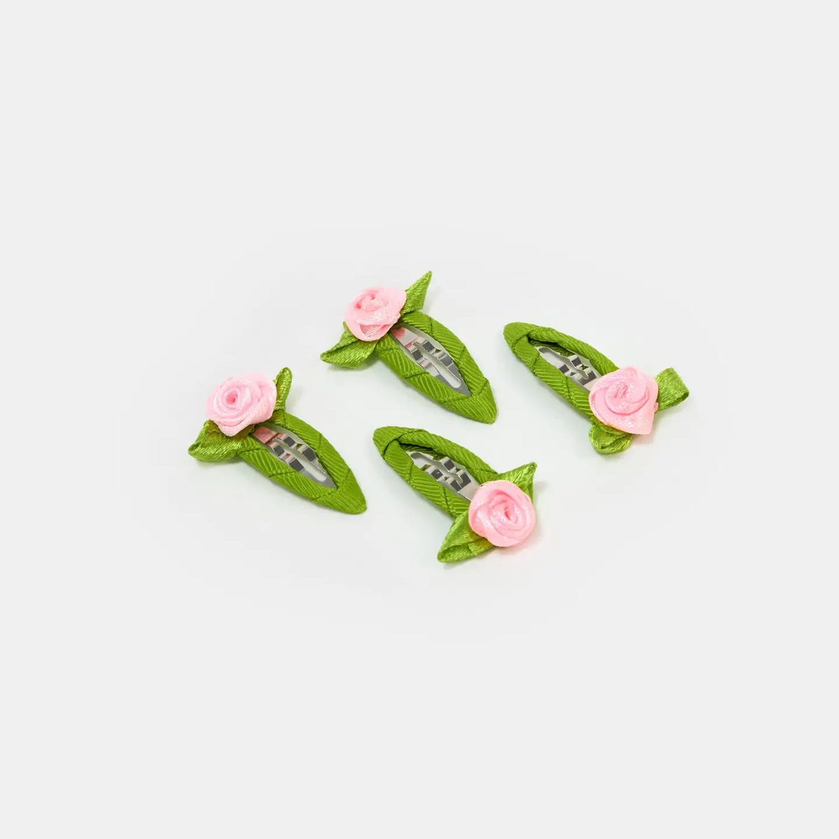 Rosette Snap Clips in Pink
