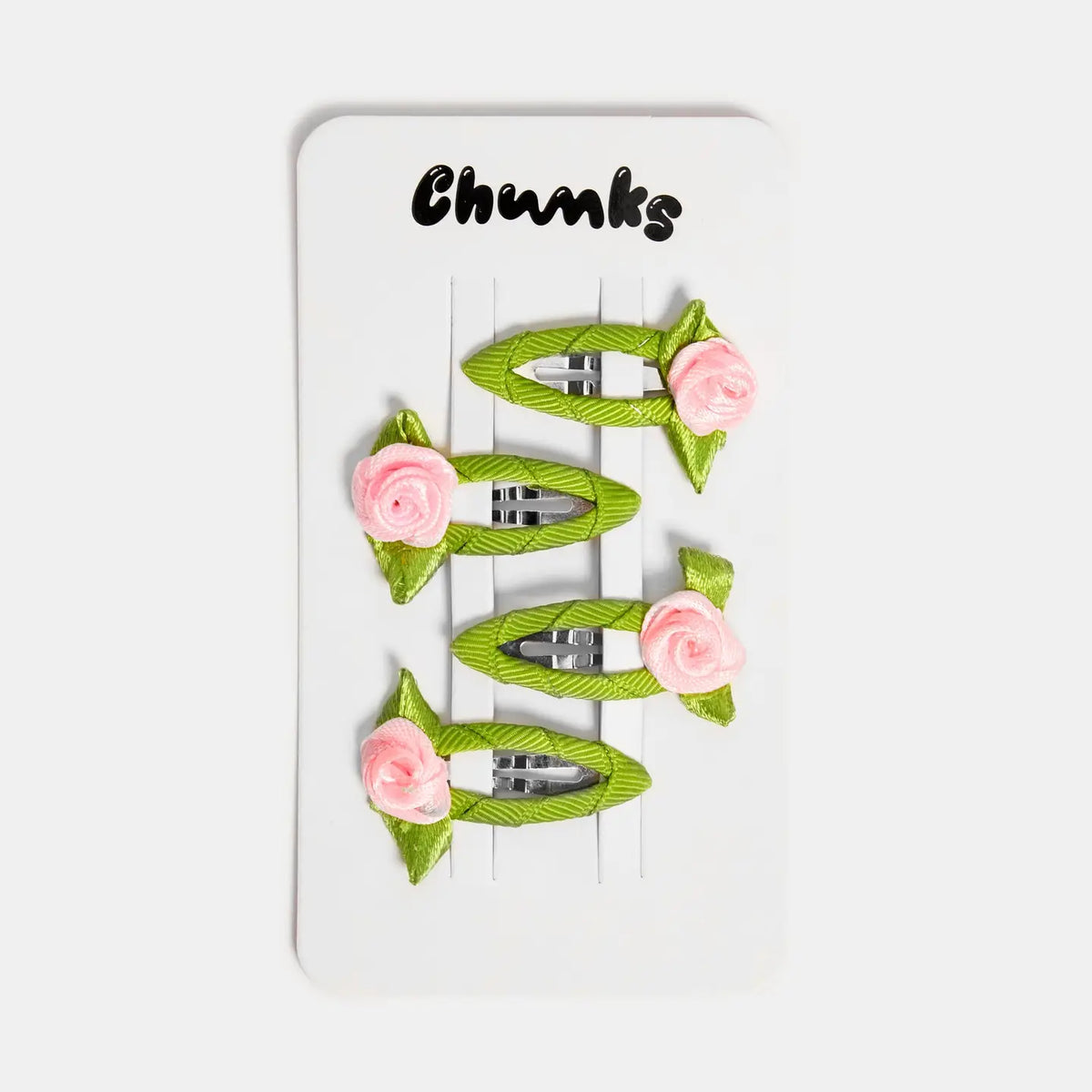 Rosette Snap Clips in Pink