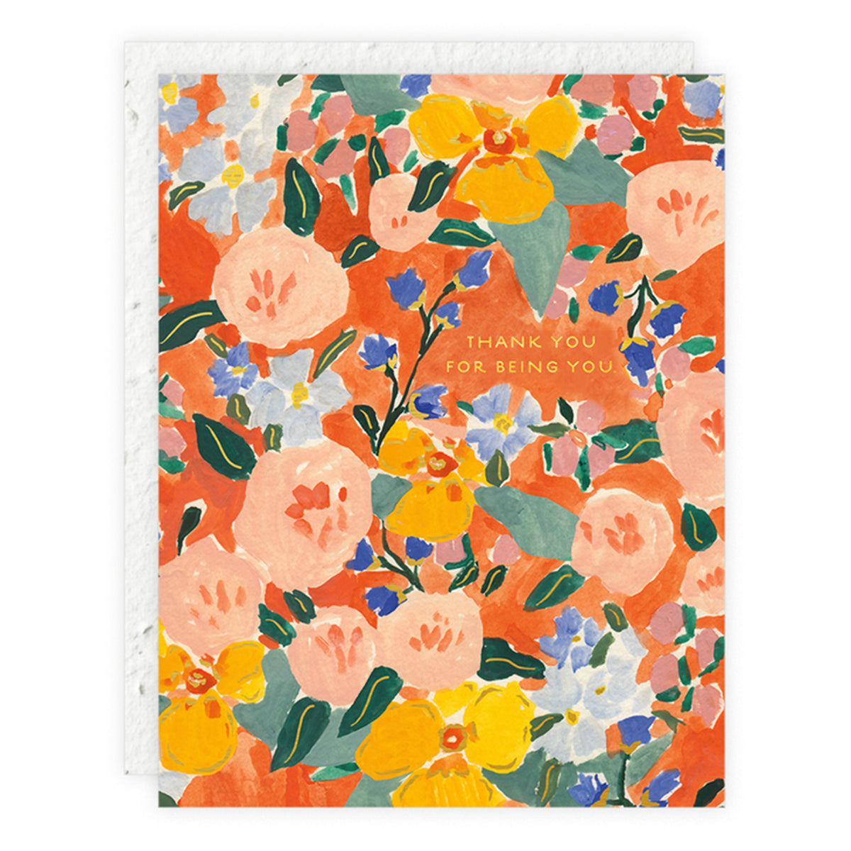 Red Orange Floral Card