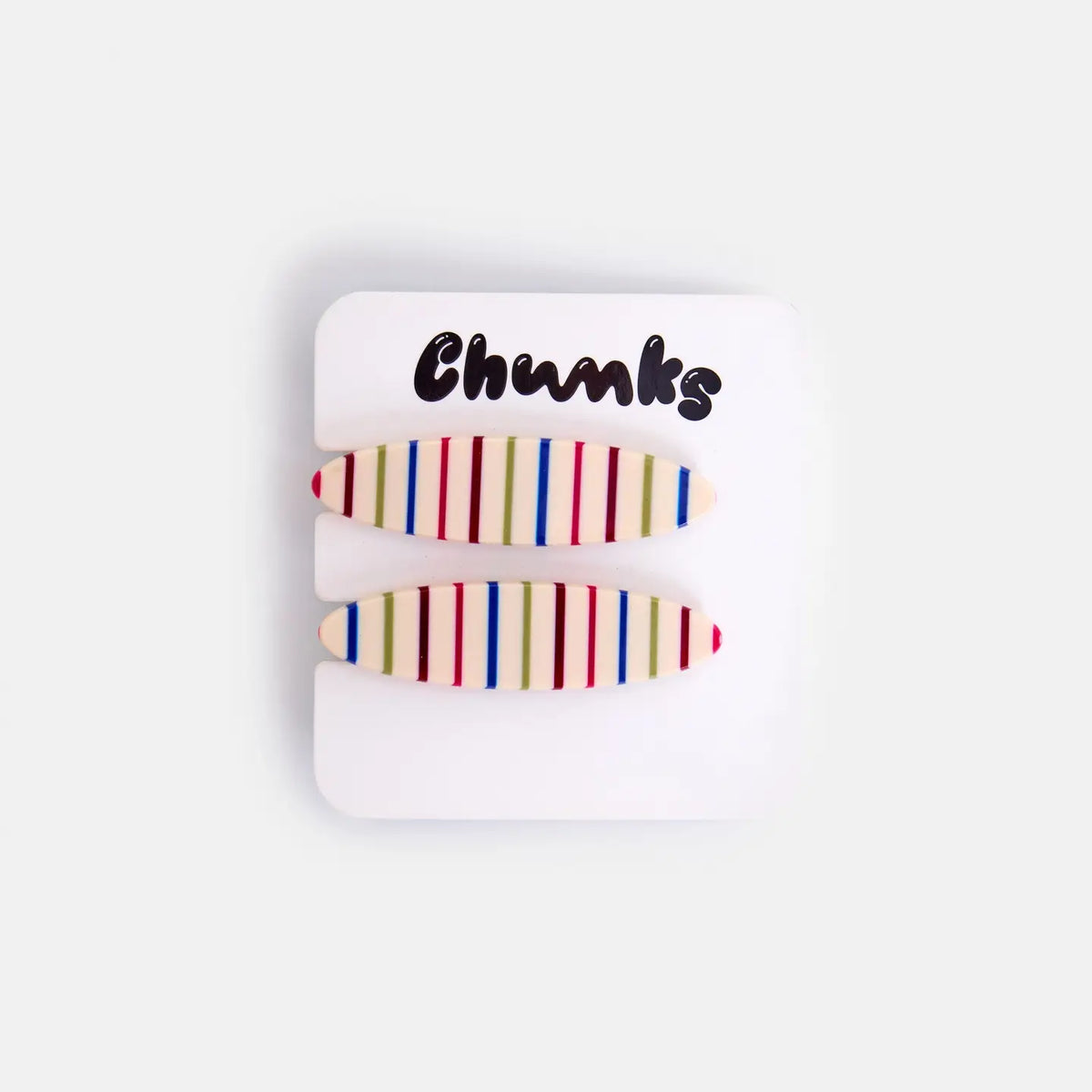 Allie Clips - Oval Vanilla Stripe