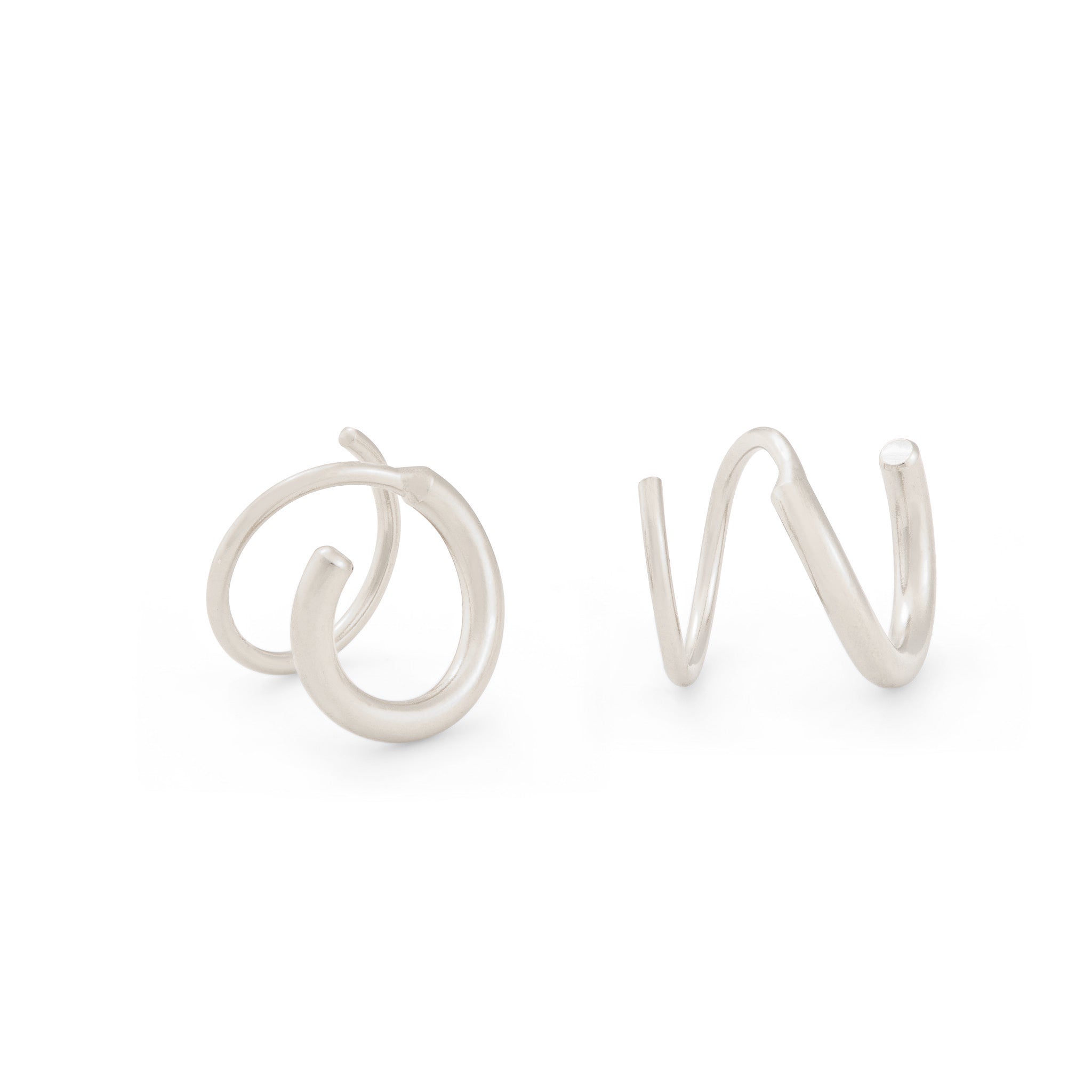 Bold Nautilus Hoops - Silver