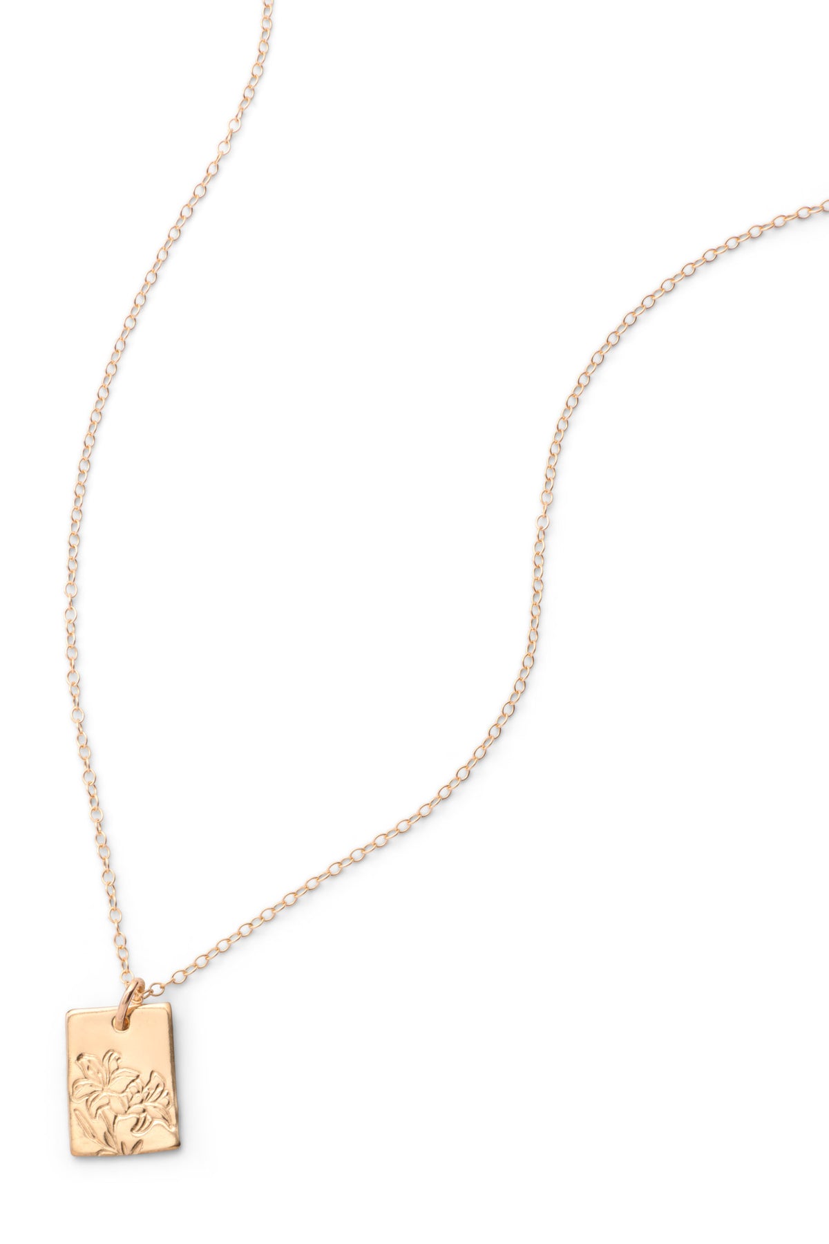 Rectangle Bloom Birthflower Necklace
