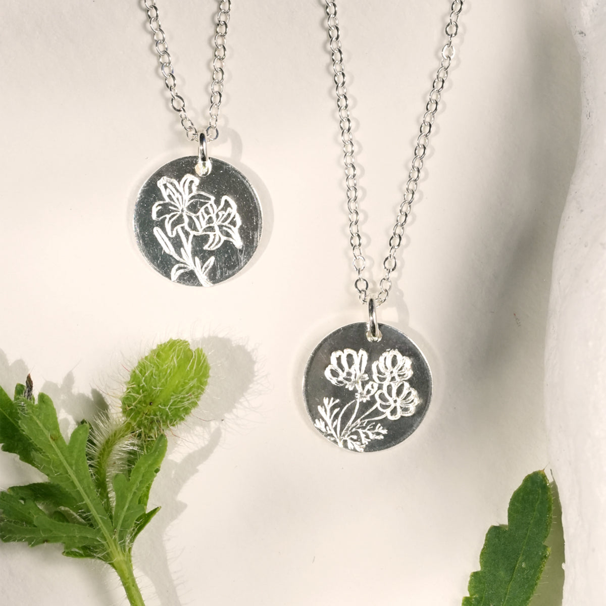 Silver Bloom Birthflower Necklace