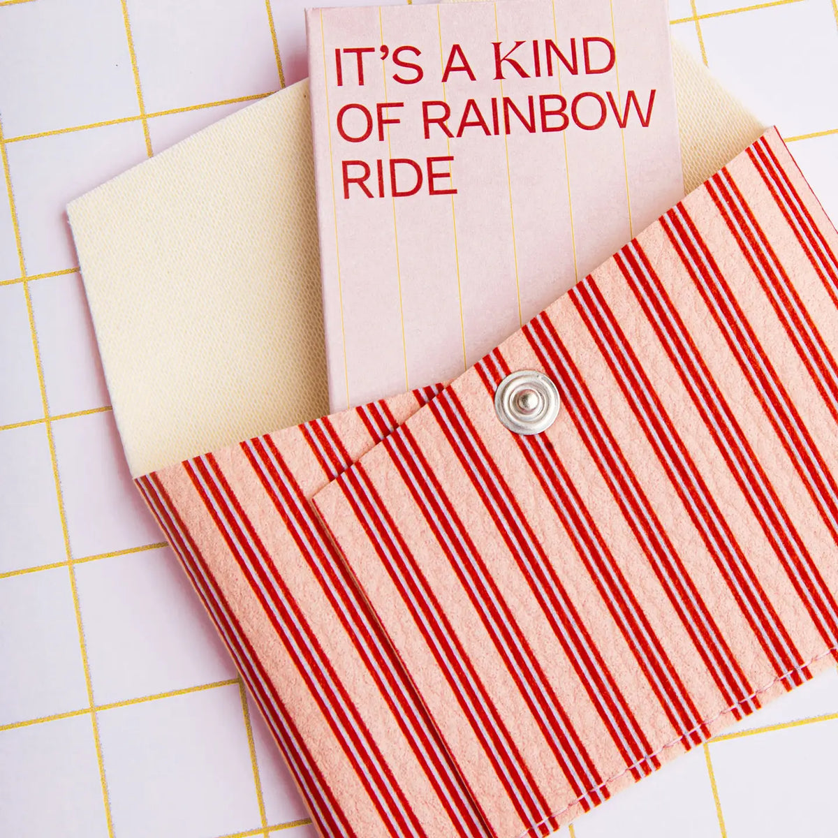 Card Holder - Coral Red Stripes