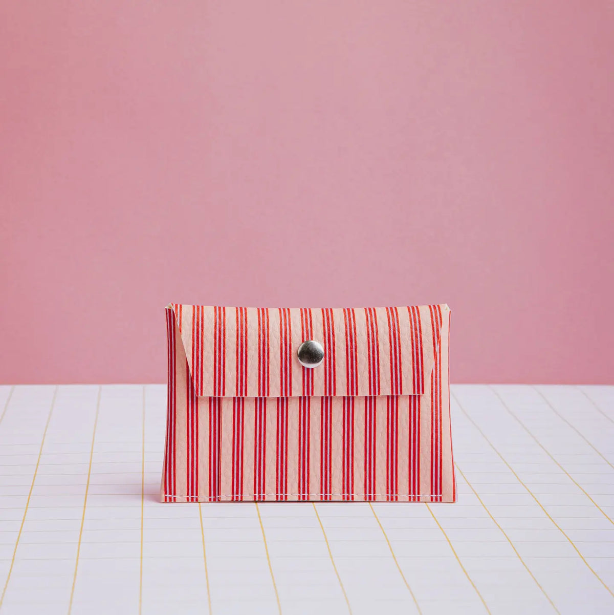 Card Holder - Coral Red Stripes