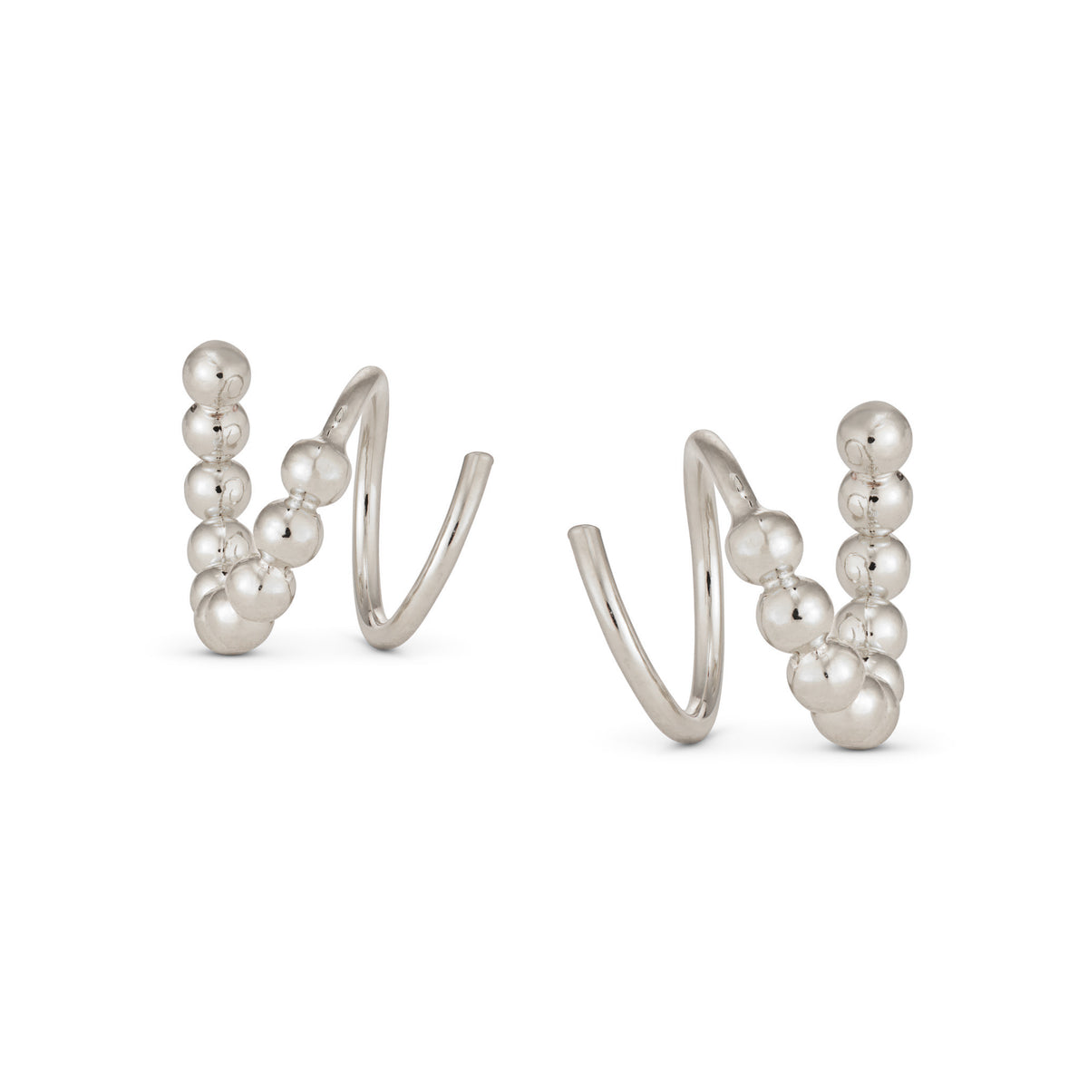 Bubble Nautilus Hoops - Silver