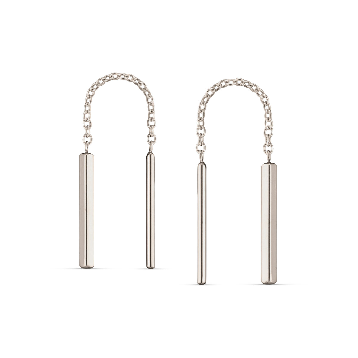 Square Baby Threaders - Silver