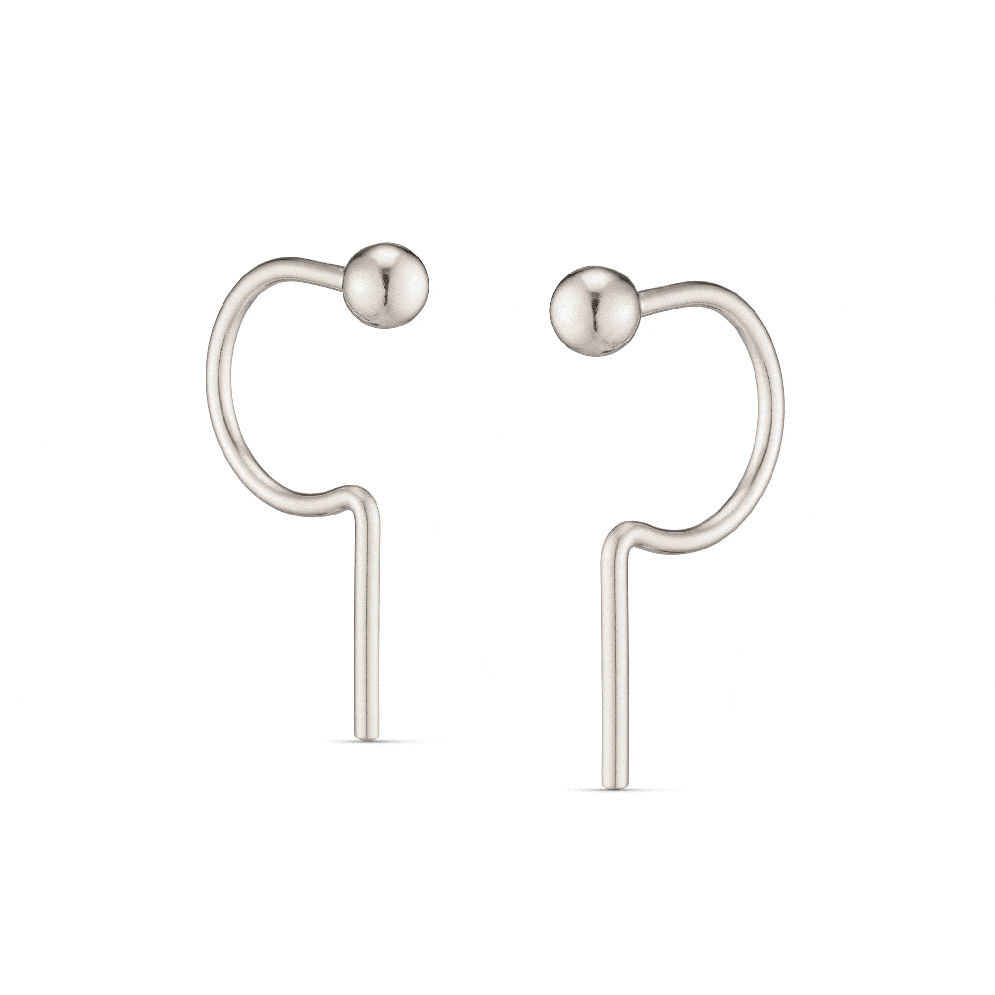 Vowel Earrings - Silver