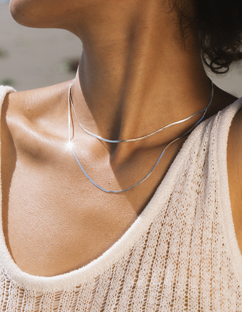 Herringbone Necklace - Silver