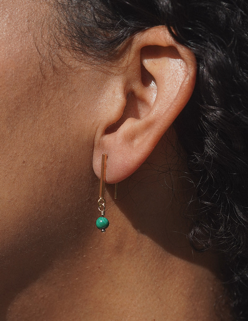 Droplet Earrings - Malachite