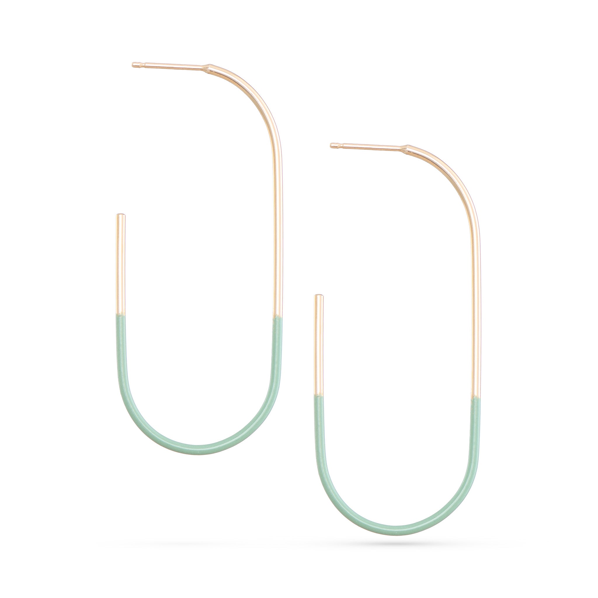 Dipped Tulip Hoops - Mint